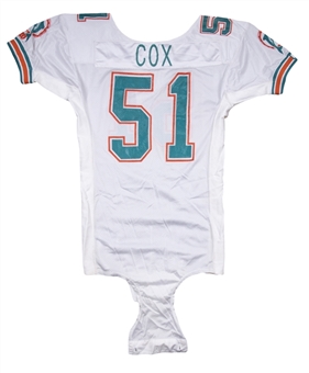 1991-1993 Bryan Cox Game Used & Photo Matched Miami Dolphins Road Jersey 